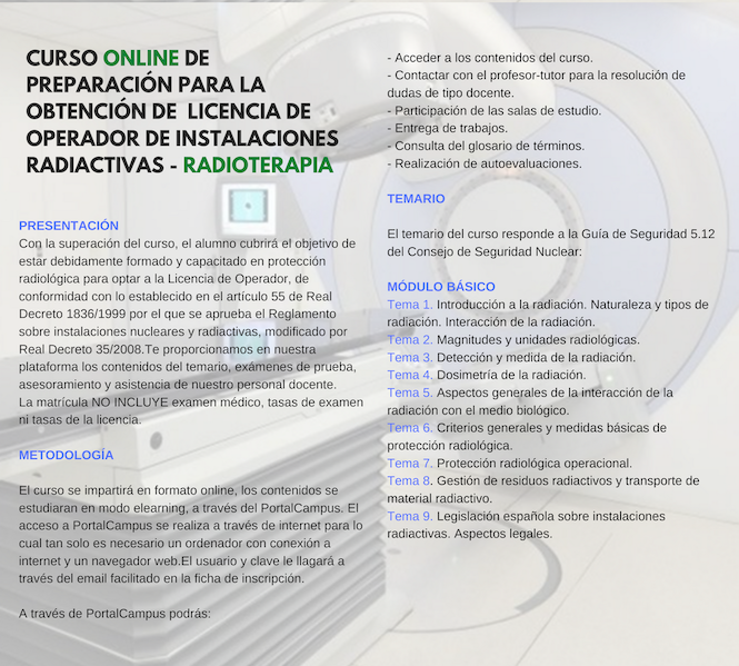curso online preparacion obtencion licencia operador radioterapia 2